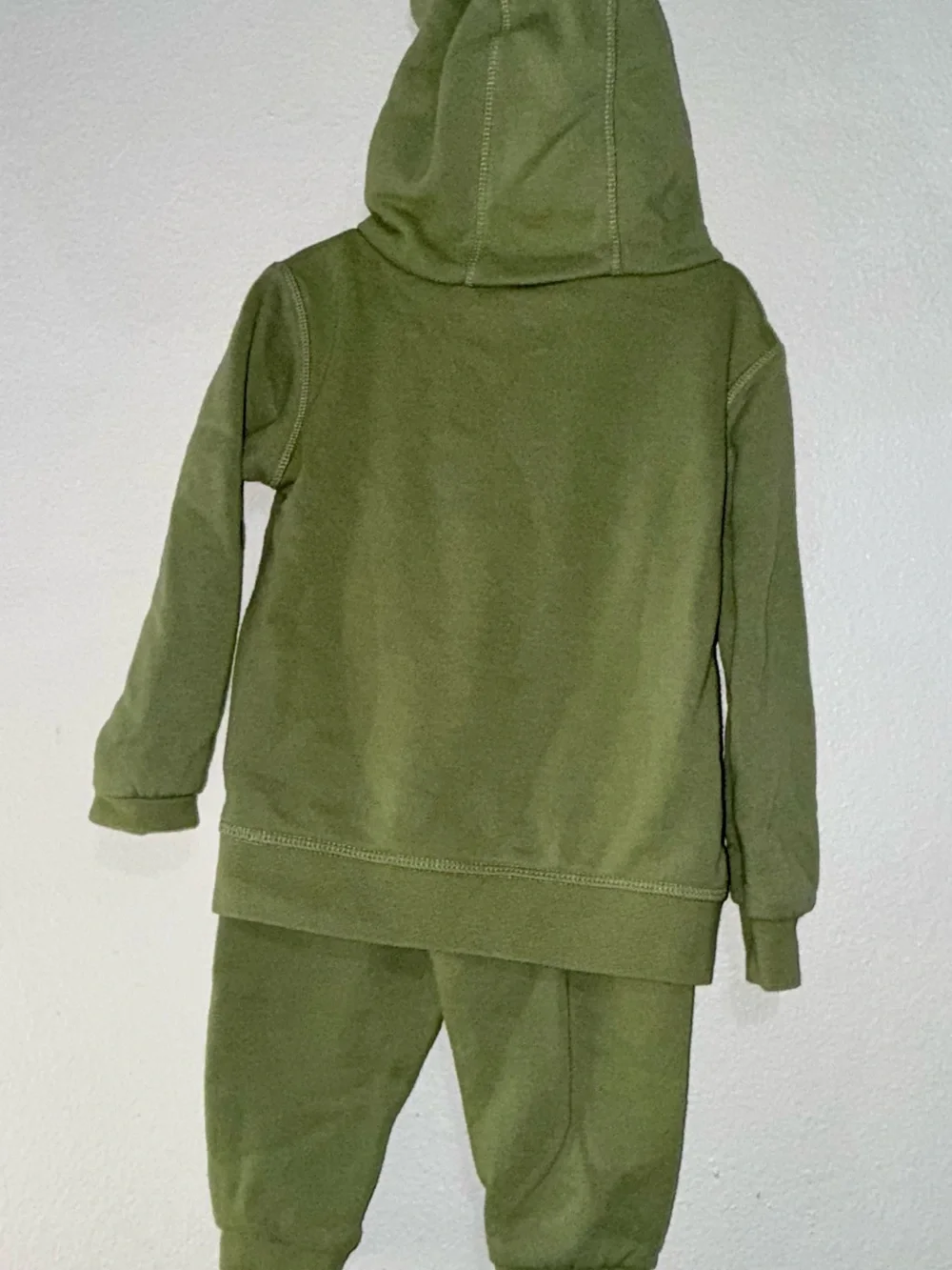 Nike Kids Olive Green Sweatshirt & Joggers with Blue Swoosh